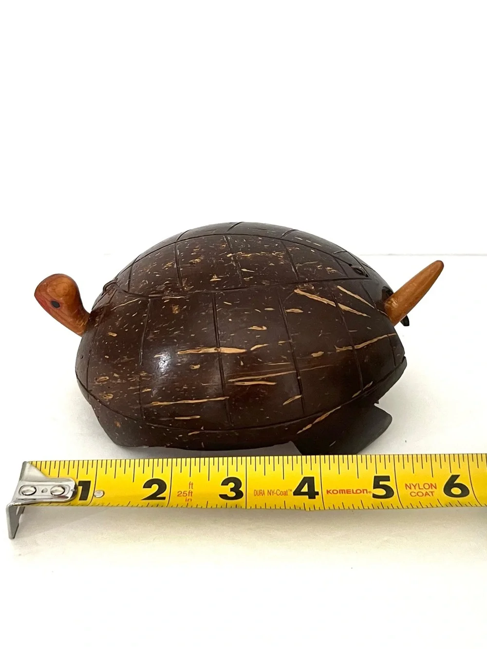 Handcrafted Brown Coconut Shell Turtle Accent - Eco Home Decor